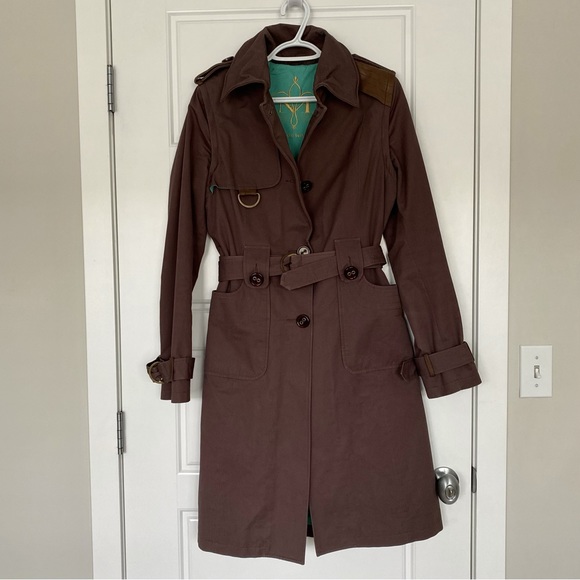 Mackage Jackets & Blazers - Mackage Brown Canvas & Leather Convertible Trench Coat / Vest